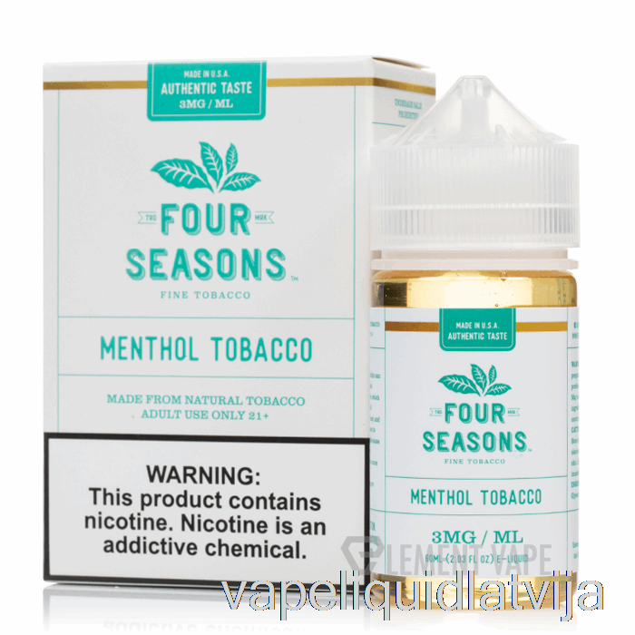 Mentola Tabaka - četras Sezonas - 60ml 12mg Vape šķidrums